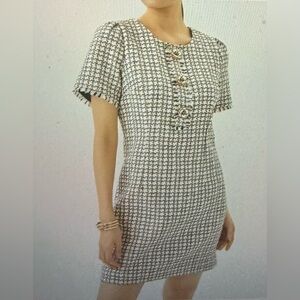 Lilly Pulitzer, NWT, Brenda Boucle Tweed Shift Dress, houndstooth size 10